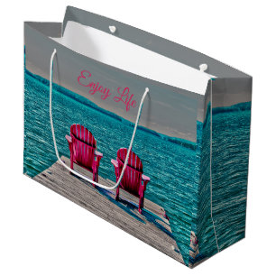 Grand Sac Cadeau Les Chaises Adirondack Apprécient La Vie Au Cotta