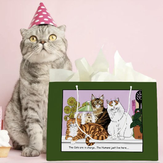 Grand Sac Cadeau Les chats sont aux commandes