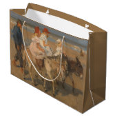 Grand Sac Cadeau Les filles équitation ânes sur la plage (Dos Angle)