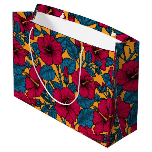 Grand Sac Cadeau Les fleurs d'Hibiscus (Dos Angle)