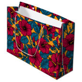 Grand Sac Cadeau Les fleurs d'Hibiscus (Devant Angle)