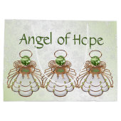 Grand Sac Cadeau Les flocons de neige de l'ange de Noël de l'espoir (Dos)