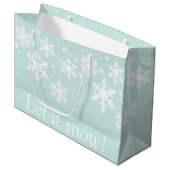 Grand Sac Cadeau Les flocons d'hiver laissent neiger (Devant Angle)