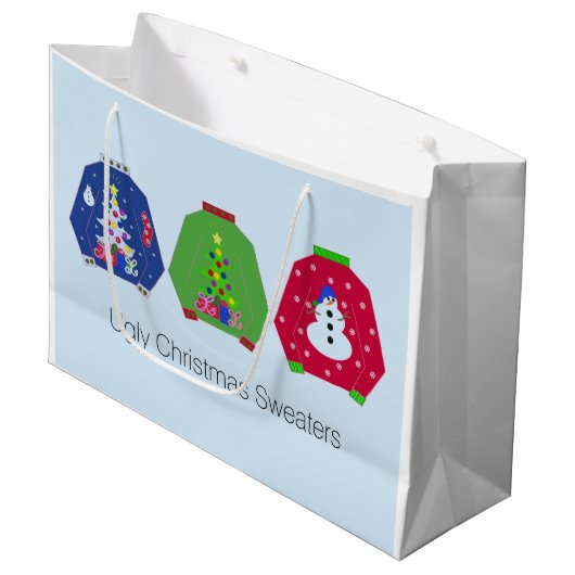 Grand Sac Cadeau Les horribles pulls de Noël (Devant Angle)