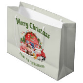 Grand Sac Cadeau Les mignons animaux de la ferme de Noël sur le sol (Devant Angle)