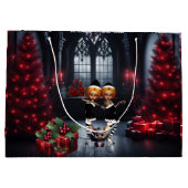 Grand Sac Cadeau Les petits elfes noirs fêtent Noël (Dos)