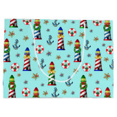 Grand Sac Cadeau Les phares nautiques de Noël (Dos)
