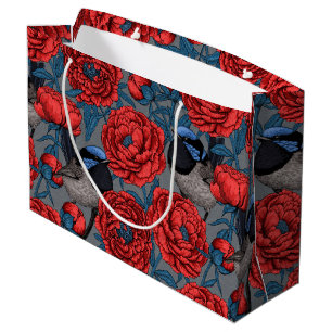 Grand Sac Cadeau Les pivoines et les brunes