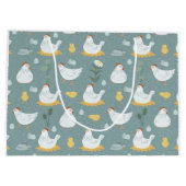 Grand Sac Cadeau Les poulets rêvent dans la coopérative en Turquois (Dos)