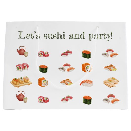 Grand Sac Cadeau Let’s sushi and party! (Devant)