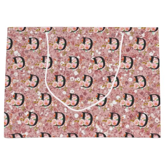 Grand Sac Cadeau Lettre D (Devant)