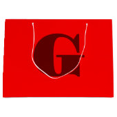 Grand Sac Cadeau LETTRE ROUTE FROIDE MODÈLE MONogramme | Rouge (Devant)