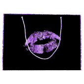 Grand Sac Cadeau Lèvres à Parties scintillant violette (Dos)