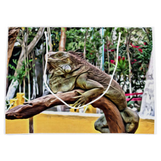 Grand Sac Cadeau Lézard sur une branche