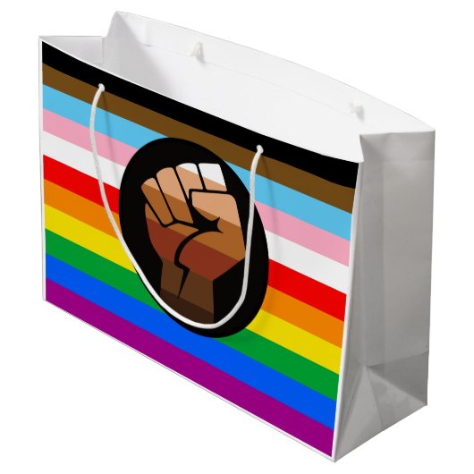 Grand Sac Cadeau LGBTQ+ Progrès PDC Pride Indicateur (Dos Angle)