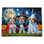 Grand Sac Cadeau Lhasa Apso Chiens Citrouille Halloween Funny (Devant)
