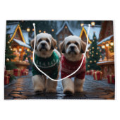 Grand Sac Cadeau Lhasa Apso Dogs Christmas Snow Holiday (Devant)