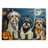 Grand Sac Cadeau Lhasa Apso Halloween Éffrayant (Dos)