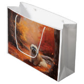 Grand Sac Cadeau Lhassa Apso à l'automne Leaves automne Inspire (Devant Angle)