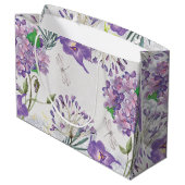 Grand Sac Cadeau Libellule pourpre d'hortensias de violettes (Dos Angle)
