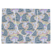 Grand Sac Cadeau Licornes bleues avec des arcs-en-ciel (Dos)