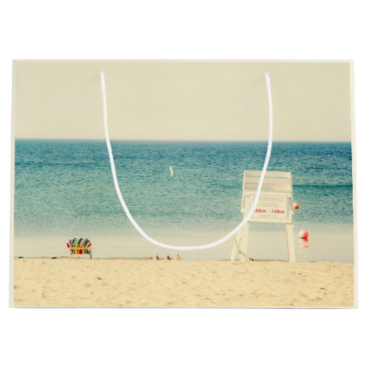 Grand Sac Cadeau Lifeguard Sandy Beach Scene (Devant)