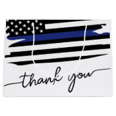 Grand Sac Cadeau Ligne Bleue Mince Merci policier (Devant)
