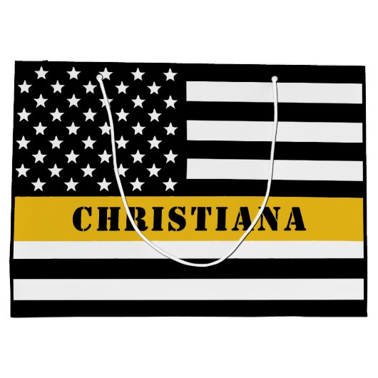 Grand Sac Cadeau Ligne mince or 911 Dispatcher USA (Dos)