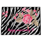 Grand Sac Cadeau Ligne Tiger Rose de luxe tendance (Devant)