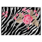 Grand Sac Cadeau Ligne Tiger Rose de luxe tendance (Dos)