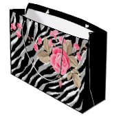 Grand Sac Cadeau Ligne Tiger Rose de luxe tendance (Dos Angle)