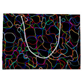 Grand Sac Cadeau Lignes multicouleurs néon (Dos)