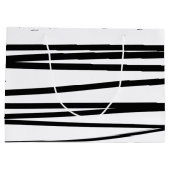 Grand Sac Cadeau Lignes noires et blanches modernes Art Abstrait (Dos)