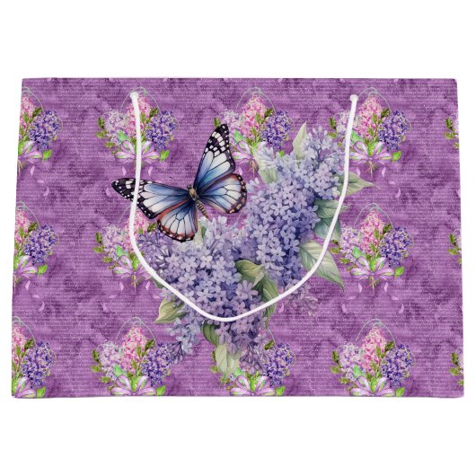 Grand Sac Cadeau Lilacs pourpres (Devant)