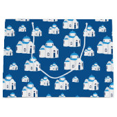 Grand Sac Cadeau L'île grecque Santorin Blue Dome (Devant)