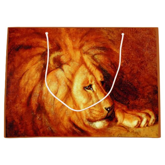 Grand Sac Cadeau Lion au repos (par Abbott Handerson Thayer) (Devant)