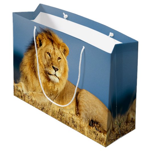 Grand Sac Cadeau Lion d'Afrique 2 (Dos Angle)