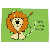 Grand Sac Cadeau Lion illustration cadeau personnalisé (Dos)