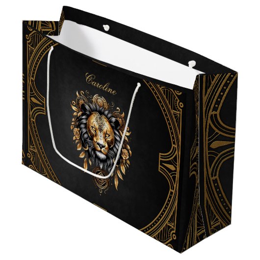 Grand Sac Cadeau Lion majestueux (Devant Angle)