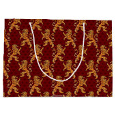 Grand Sac Cadeau Lion médiéval Red Fleur de Lis d'or (Dos)