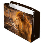 Grand Sac Cadeau Lion peignant le Roi d'or Art (Dos Angle)