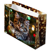 Grand Sac Cadeau Little Kitten on Christmas Tree (Devant Angle)