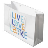 Grand Sac Cadeau Live Love Latke Hanoukka Design (Devant Angle)