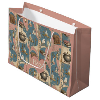 Grand Sac Cadeau Livre de sorts de magie Chaudron Conte de fées Clé