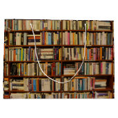 Grand Sac Cadeau Livres dans un motif de bibliothèque Enveloppement (Dos)