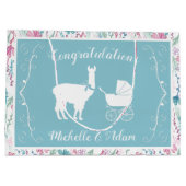 Grand Sac Cadeau Llama Baby shower Vintage (Dos)