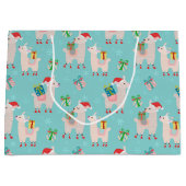 Grand Sac Cadeau Llamas de Noël (Devant)