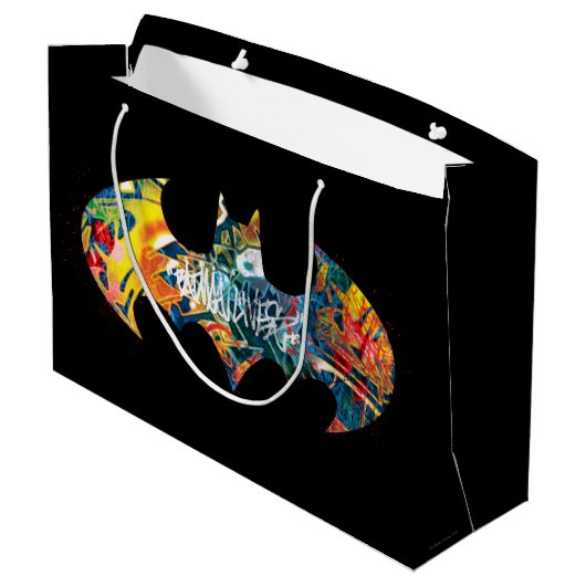 Grand Sac Cadeau Logo Batman Neon/80s Graffiti (Dos Angle)