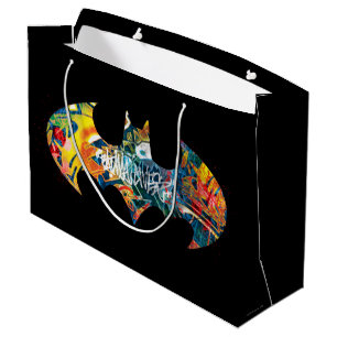 Grand Sac Cadeau Logo Batman Néon/ Graffiti 80s
