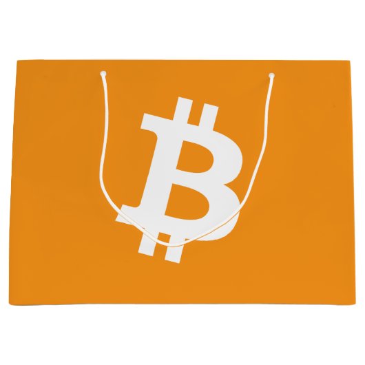 Grand Sac Cadeau Logo Bitcoin Cryptomonnaie (Devant)